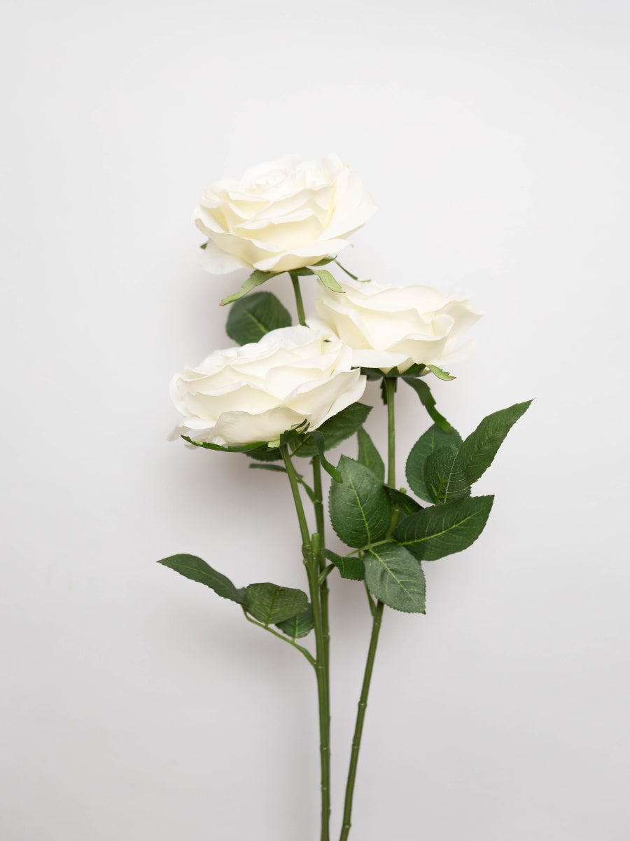 Silk Rose Full Bloom - White